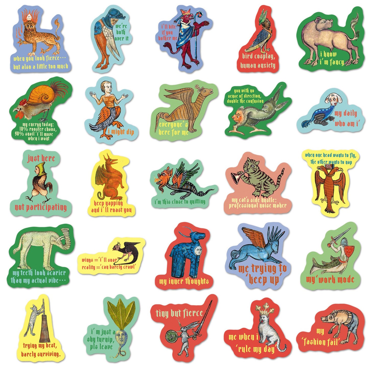 🎁Last Day Promotion 49% OFF🔥50‐Pack Medieval Meme Stickers – Extra‐Large, Waterproof, Peel & Stick