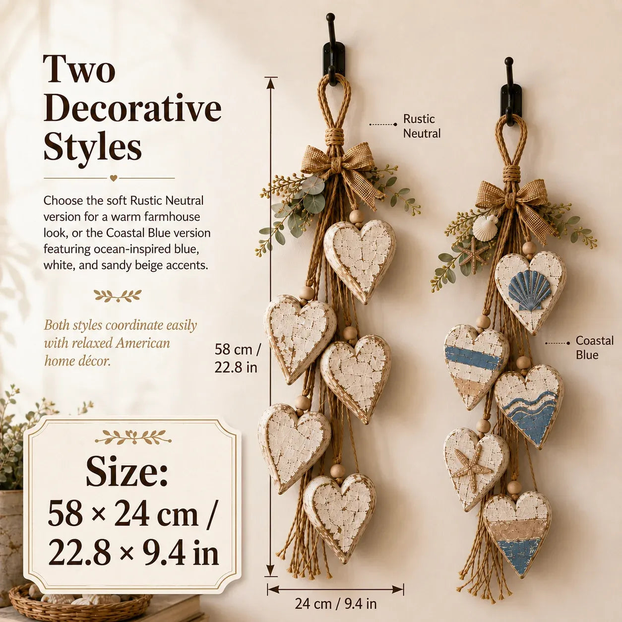 ⭐🍂🤎Hanging Heart Wall Decor