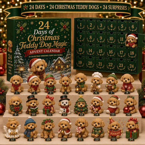🔥50% Off Last Day🔥 - 🐶 24 Days of Christmas Teddy Dog Magic Advent Calendar – 24 Collectible Holiday Puppy Surprises