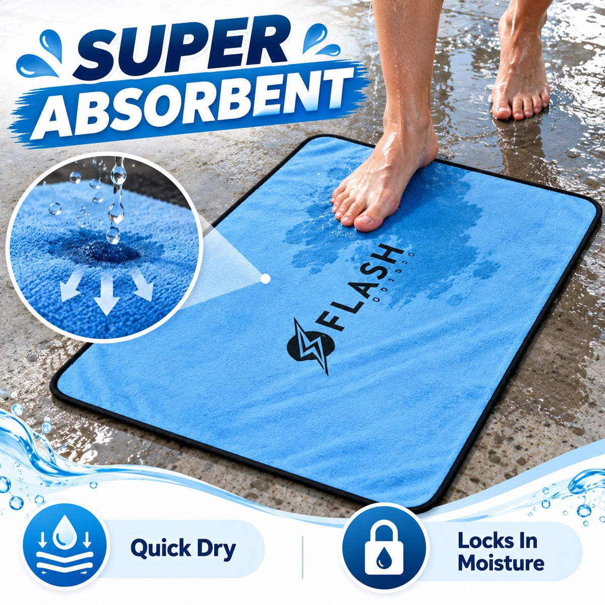 🛁 Super Absorbent Quick-Dry Floor Mat