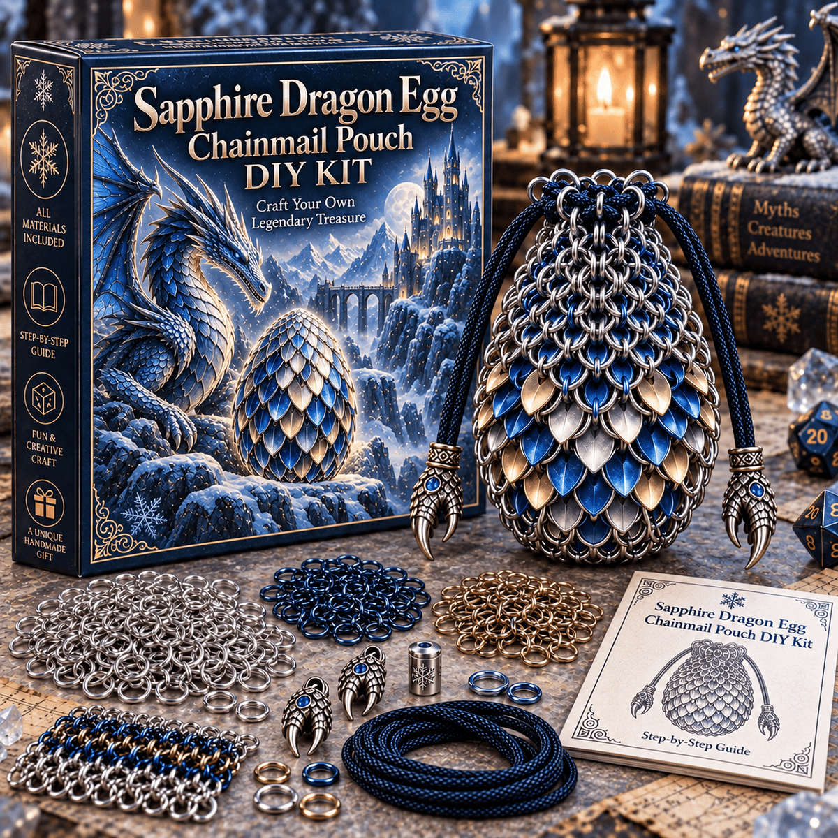 🔥Last Day 49% OFF - 🐉 Dragon Egg Chainmail Pouch DIY Kit