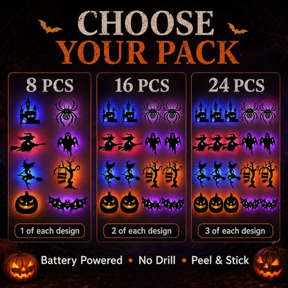 Halloween LED Silhouette Wall Light Stickers