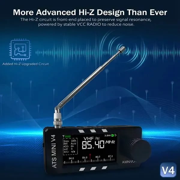 🔥Last Day 49% OFF📻Upgraded ATS Mini V4 Si4732 All Band DSP Radio Receiver