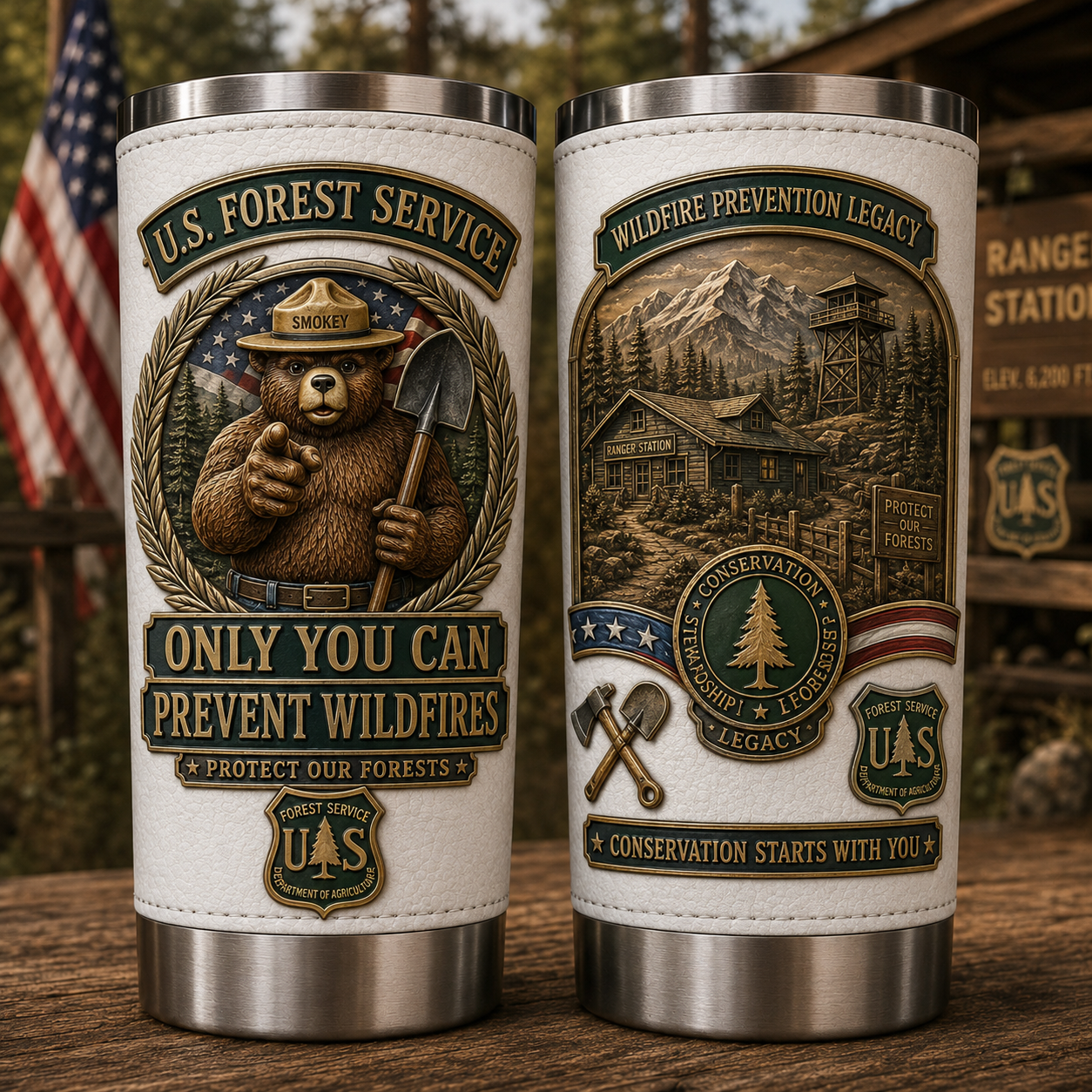 🇺🇸 Last Day Promo: 49% OFF 🐻 USFS Bear “Only You Can Prevent Wildfires” Tribute Travel Tumbler 🌲