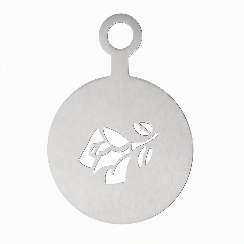 ☕ Stainless Steel Coffee Latte Art Stencil Template - Precision Powder Duster Mold 🍰