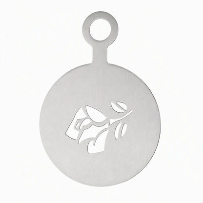 ☕ Stainless Steel Coffee Latte Art Stencil Template - Precision Powder Duster Mold 🍰