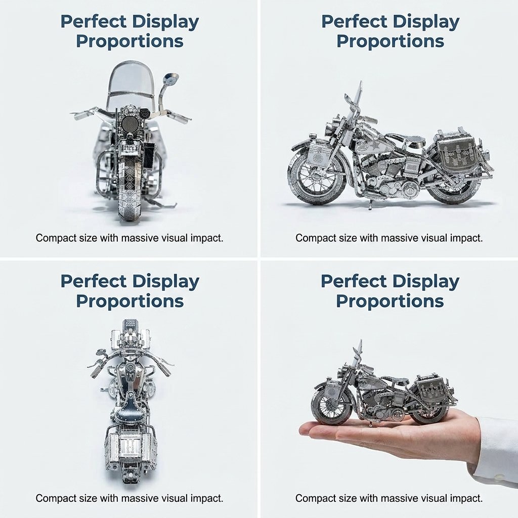 💥🏆Silver Motorcycle 3D Metal Assembly Puzzle