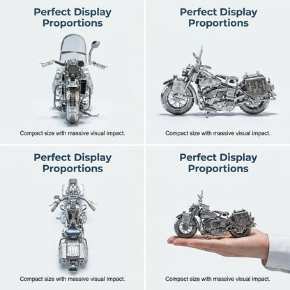 💥🏆Silver Motorcycle 3D Metal Assembly Puzzle