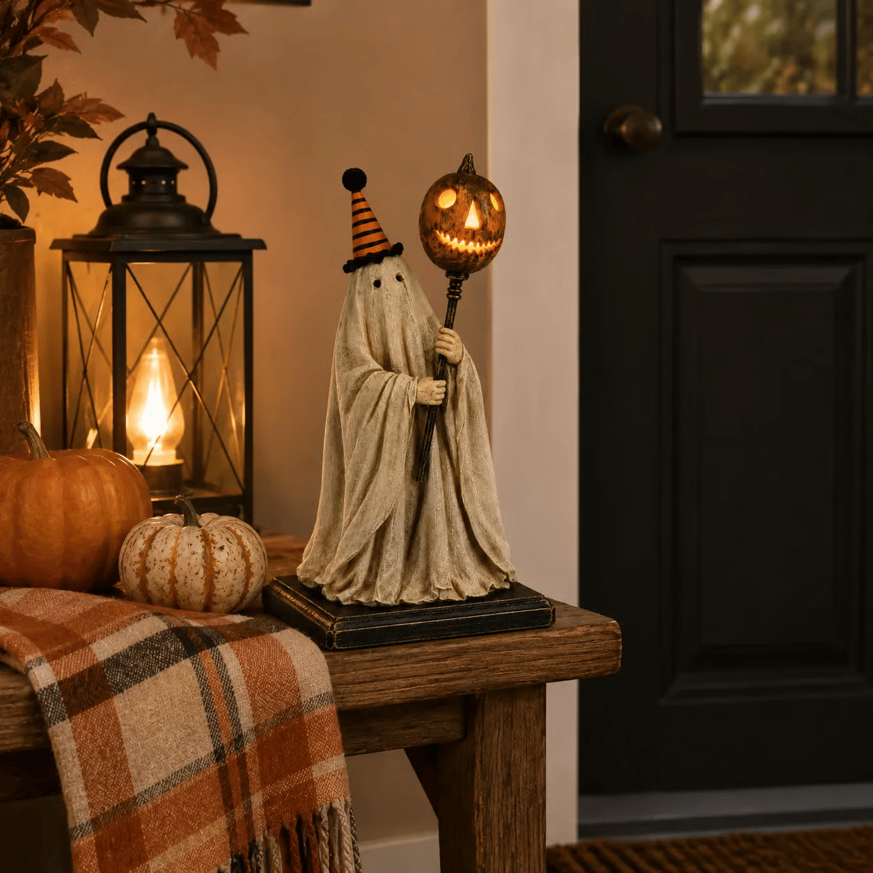 🎁🎉Only $29.99 This Week🌟👻Halloween Light-Up Pumpkin and Ghost Wand Ornament🎃