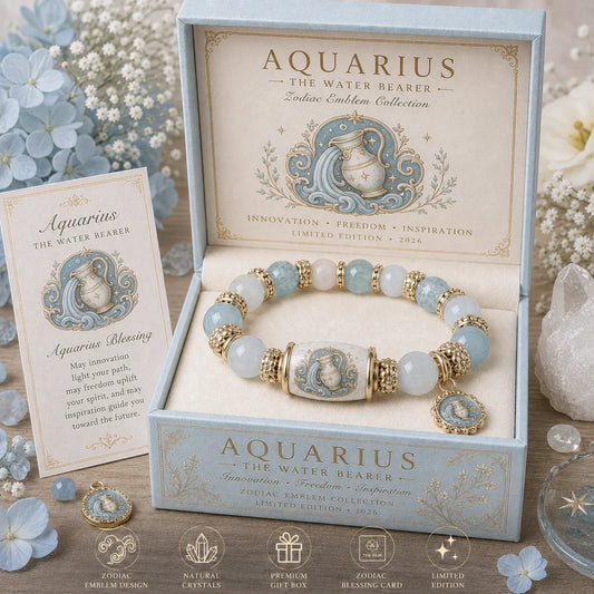 🔥🔥Limited Edition💫 12 Zodiac Bracelet – Natural Chalcedony, Your Sign, Your Energy