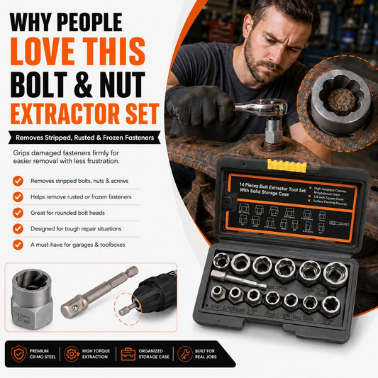 🧰13+1 PCS Bolt & Nut Extractor Set🔩-Buy 2 Get Free Shipping
