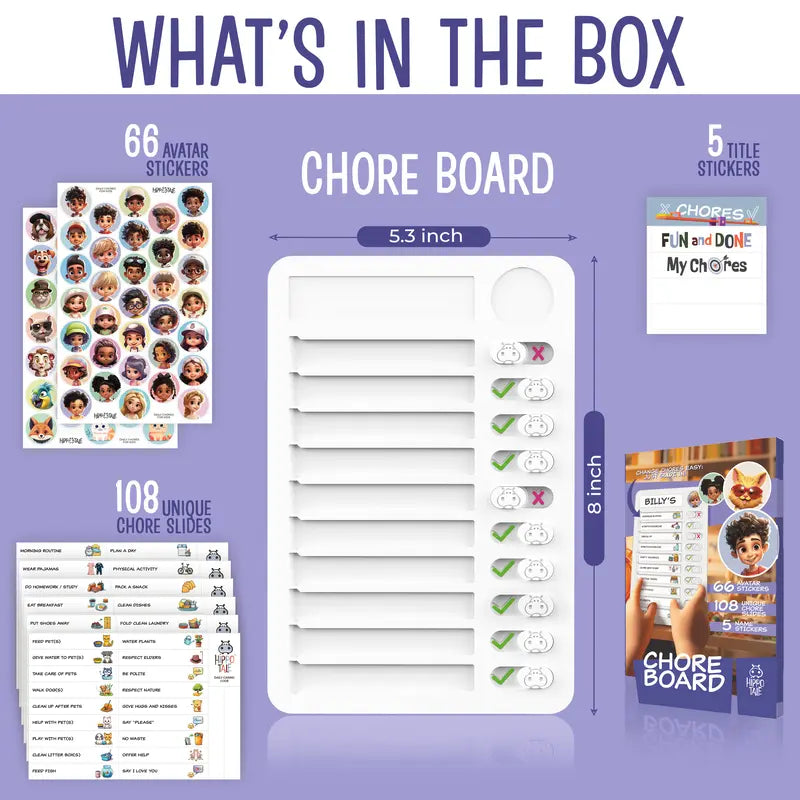🌟 Magnetic Kids Routine Chart – Daily Chore Checklist with Reusable Stickers & Visual Task Icons