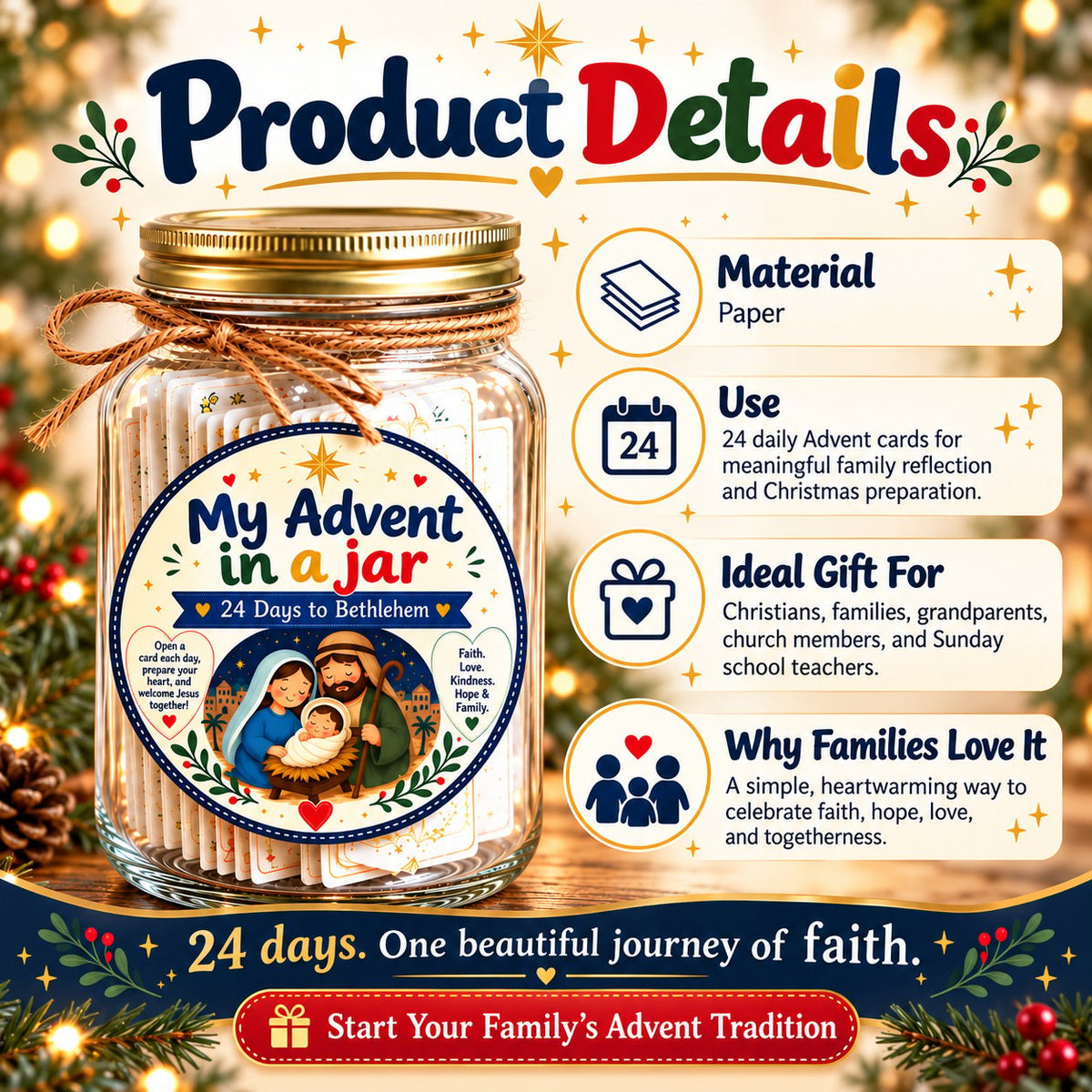✝️ Christian Advent in a Jar – Keep Christ at the Heart of Christmas