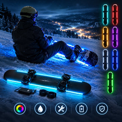 🏂 LED Snowboard Edge Light Kit – 7 Color Night Riding System❄️Light Up Every Run. Own Every Night✨
