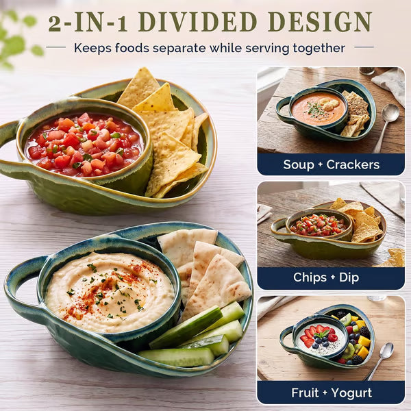 🥣 2-in-1 Divided Ceramic Bowl | Keep Cereal Crunchy From First Spoonful To Last