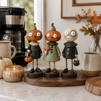🎃Primitive Pumpkin Friends – Vintage Halloween Collectible Figurines