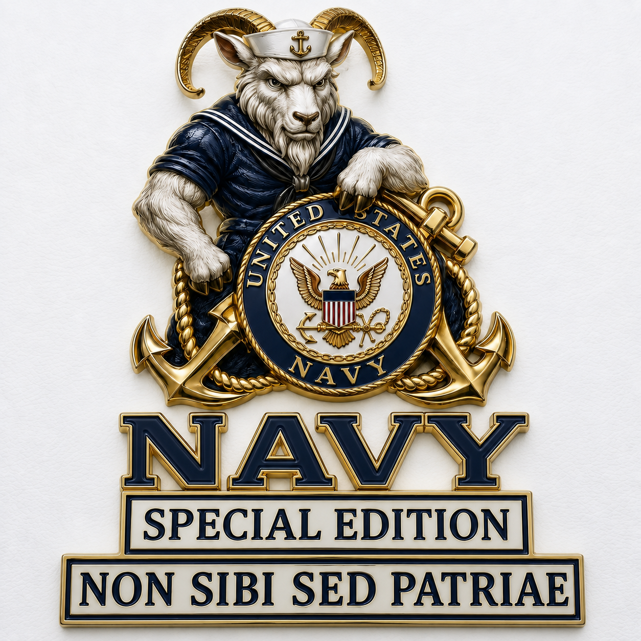 🇺🇸 Last Day Promo: 49% OFF ⚓-US Navy Bill the Goat Non Sibi Sed Patriae Car Emblem Metal Badge - ✈️Buy 2 Free Shipping Today!