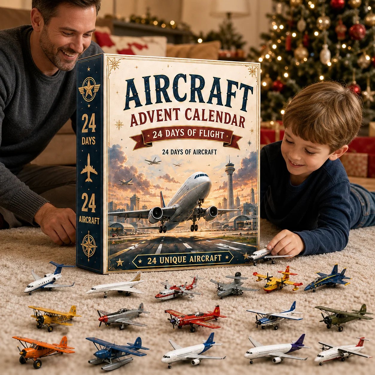 🔥Limited Edition, Only 100 Sets Left! -✈️ Aircraft Advent Calendar 2026 | 24 Days of Flight with 24 Unique Miniature Airplanes, Jets & Aviation Collectibles 🎄🎁