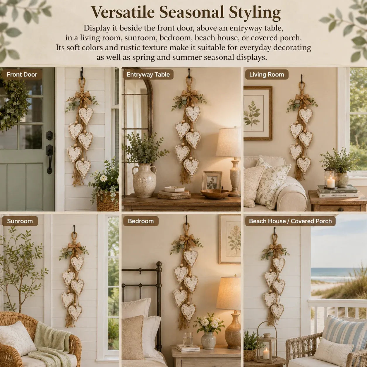 ⭐🍂🤎Hanging Heart Wall Decor
