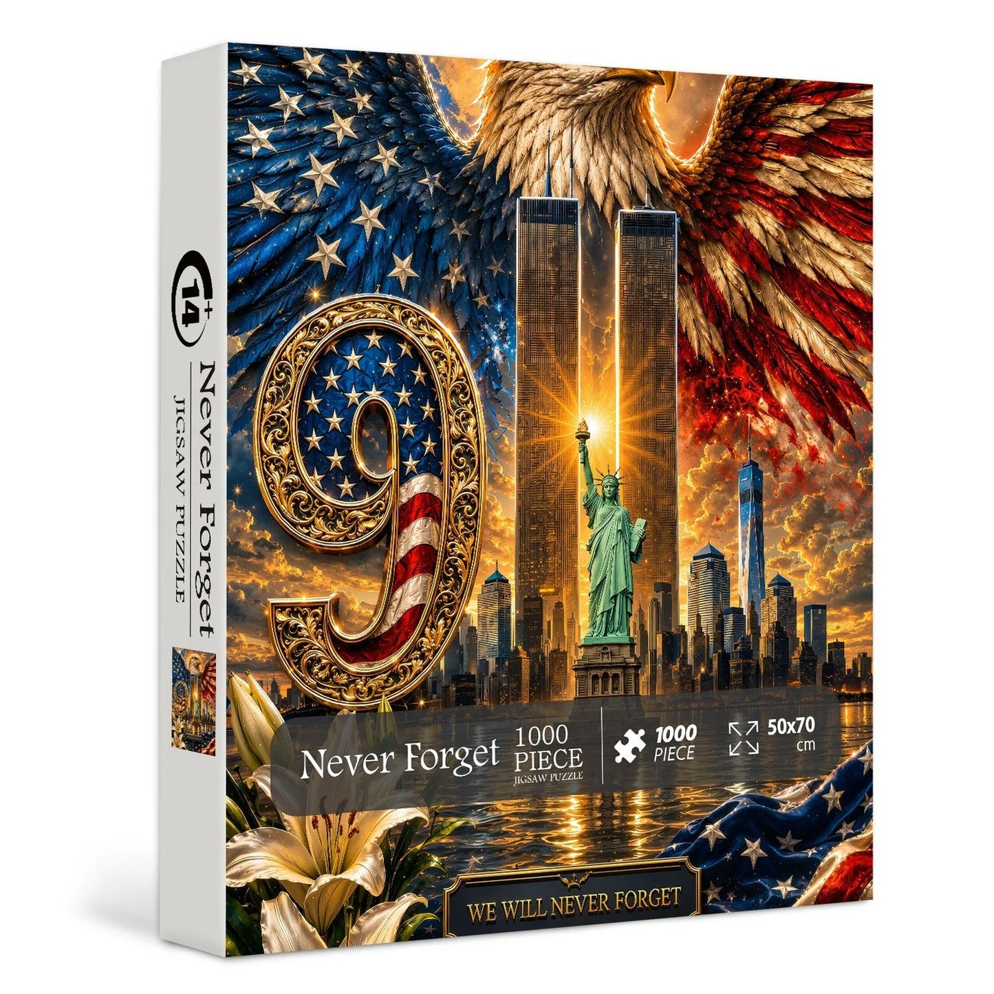🧩🦅Never Forget 9/11 Jigsaw Puzzle 1000 Pieces