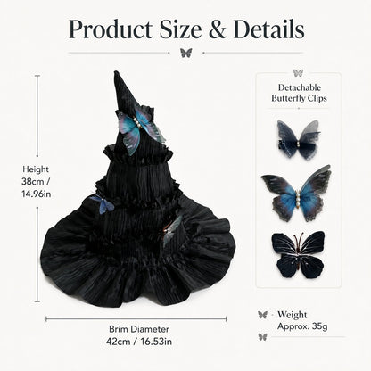 🦋 🧙Mystical Butterfly Witch Hat – 🖤Enchant Your Halloween Look(📦Buy 2 Free Shipping)