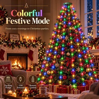 🎄 Christmas Tree Cascade Lights