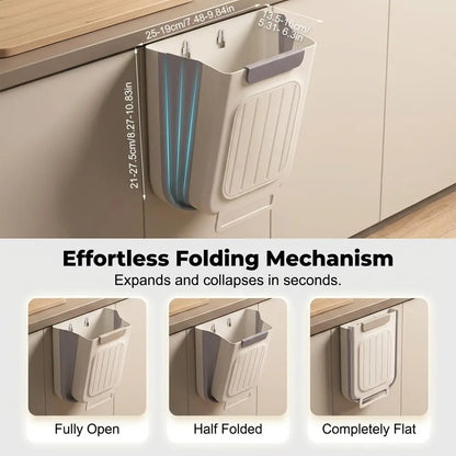2026 New Hanging Bin for Kitchen Cabinet Doors, Plastic Folding Garbage Bin for Cabinet🗑️ - image 5