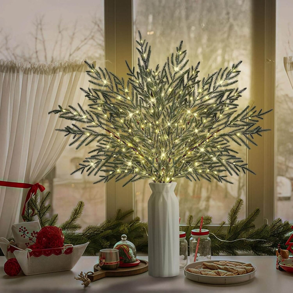 🎄 32' Christmas Lighted Norfolk Pine Branches