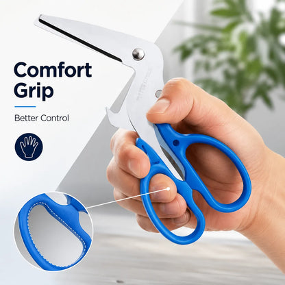 ⏳ Last Day 49% OFF – ✂️ Heavy-Duty Stainless Steel Safety Scissors | Powerful Cutting Performance For Packaging, Bottles, Rope, First Aid & Daily Household Tasks 🔥