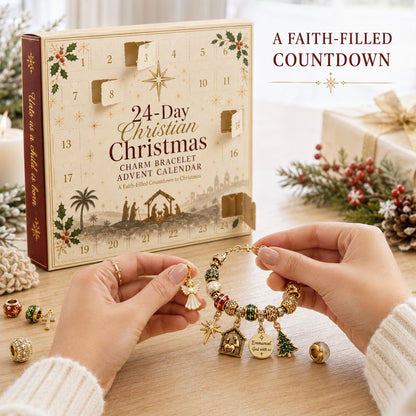 24-Day Christian Christmas Charm Bracelet Advent Calendar