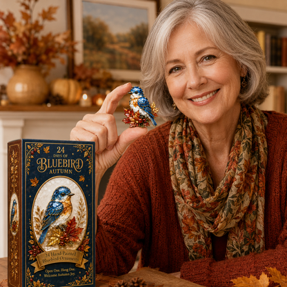 24-Day Bluebird Advent Calendar | Hand-Painted Ornament Countdown Gift