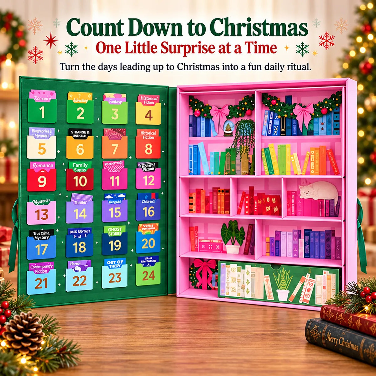 📚 🎄 The Book Lover's Advent Calendar - 🎁 A Christmas Countdown Made for People Who Love Books ❤️(📦Buy 2 Free Shipping)