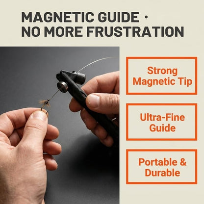 🔥Last Day 49% OFF🎣Fly Roost Magnetic Fly Threader – Instant Hook Threading Tool for Fly Fishing, Perfect for Small Flies & Low Light, Portable with Lanyard Hole