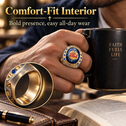 Christ Is King 3D Sculpted Ring | Armor-Grade Devotion ✨👑
