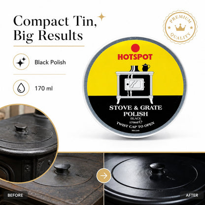 🔥Last Day 50% OFF - 🧼Hotspot Black Stove & Grate Polish – Cast Iron Restorer for Wood Stoves, Fireplaces & Grates