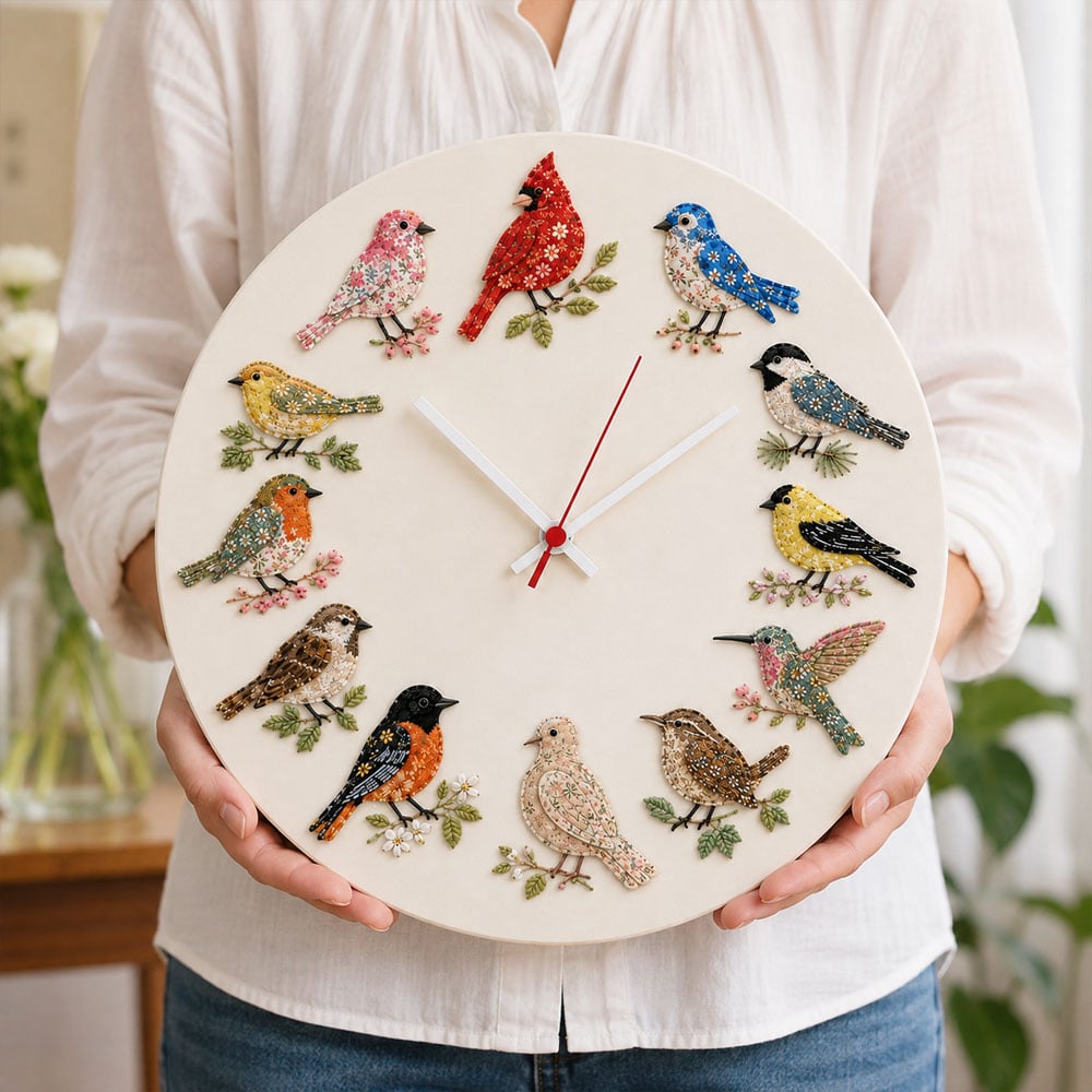 ⏳ Last Day 49% OFF – 🕒 Beginner-Friendly DIY Patchwork Fabric Clock Kit – 12-Themed Appliqué Wall Clock | Complete Kit with Coordinated Fabrics, Clock Mechanism & Step-by-Step Guide Included 💕