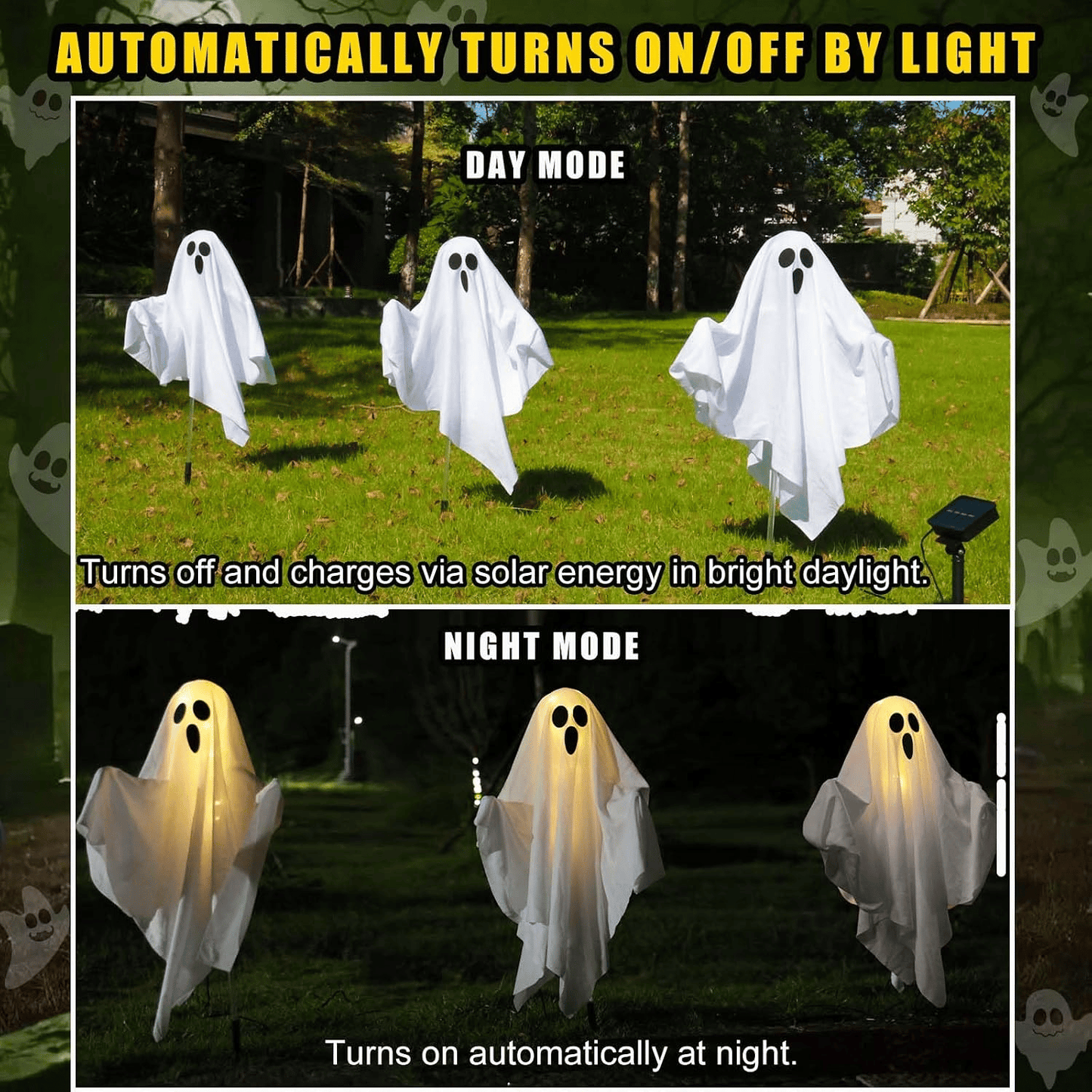 Solar-Powered Floating Ghost Pathway Lights