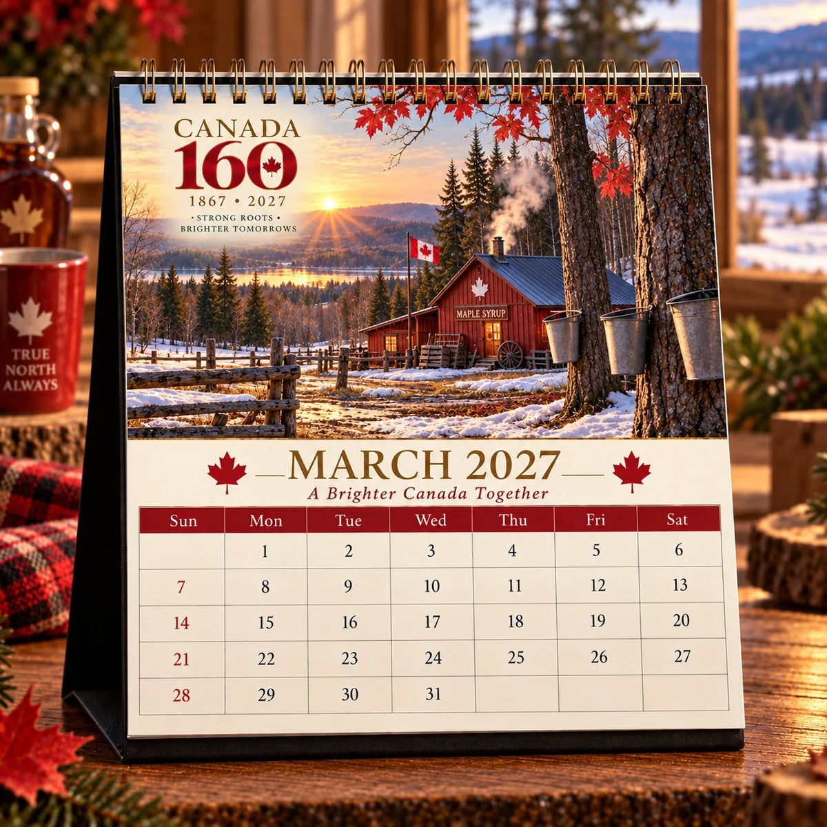 🍁Canada 160th Anniversary 2027 Desktop Calendar — A Year Across the True North📅