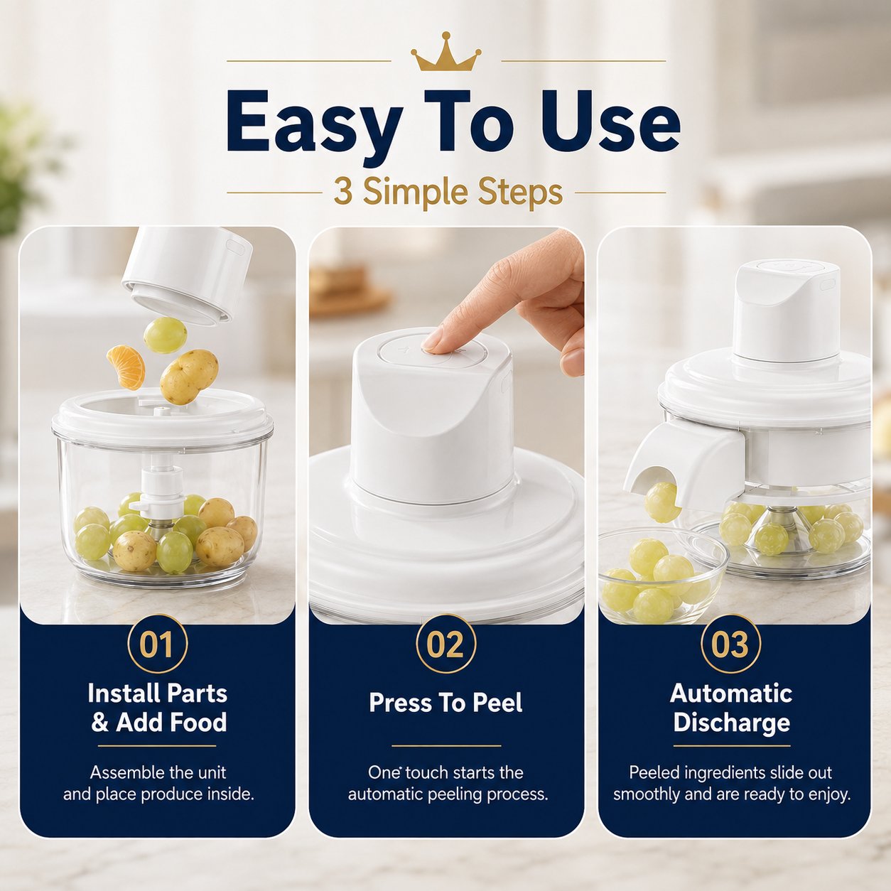 🔥LAST DAY 50% OFF - Universal Automatic Peeler | Hands-Free Fruit & Vegetable Peeling In Seconds
