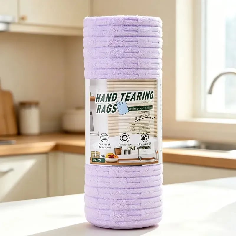 🔥LAST DAY 59% OFF✨Tearable Reusable Plush Cleaning Cloth Roll, Washable Absorbent Household Cleaning Towels 🧻