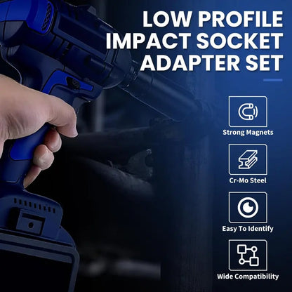 Low Profile Impact Socket Adapter Set (4-Piece)