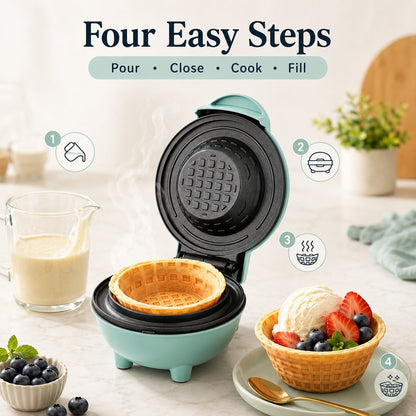 🧇 Electric Mini Waffle Bowl Maker