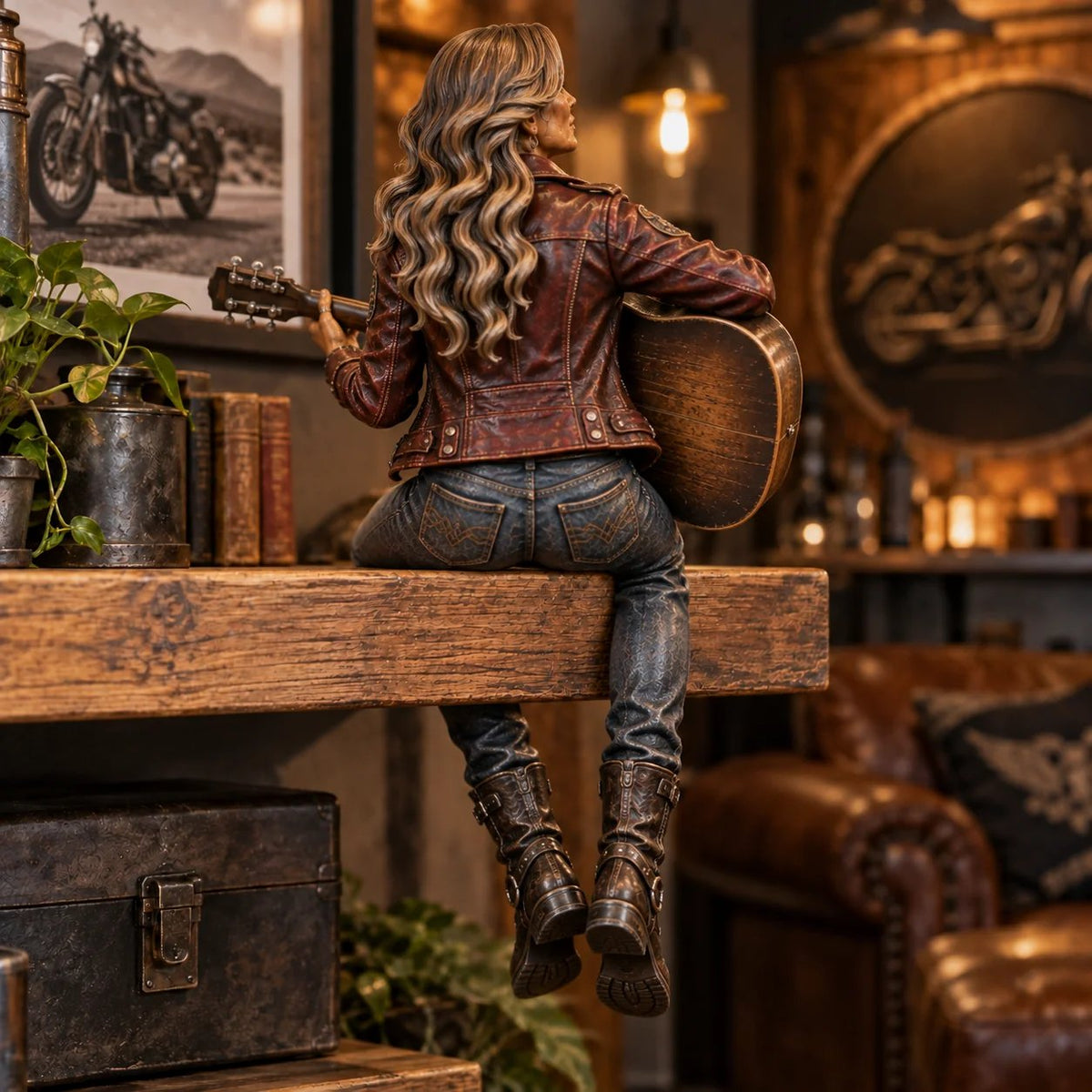 🏍️ Old Biker Soul | Women Ride Too Shelf-Sitter Figurine Collection
