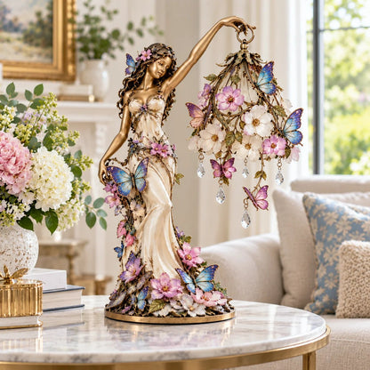 🦋 'Butterfly Lady' Accent Lamp – Elegant flower goddess-style lamp with crystal drops