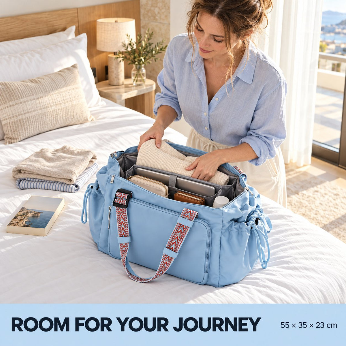 3-in-1 Convertible Travel Bag – Tote, Shoulder Bag & Backpack with 15 Pockets & Luggage Sleeve 🎒✈️