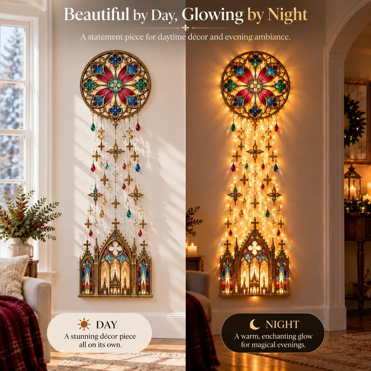 🔥😍Cathedral Grace Stained Glass Cascade Wall Light™