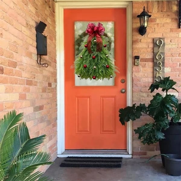 Handmade Christmas Tree Wreath for Front Door