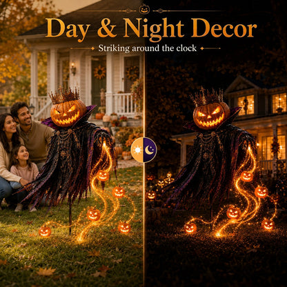 Pumpkin King Solar Halloween Yard Decor with Flowing LED Effect