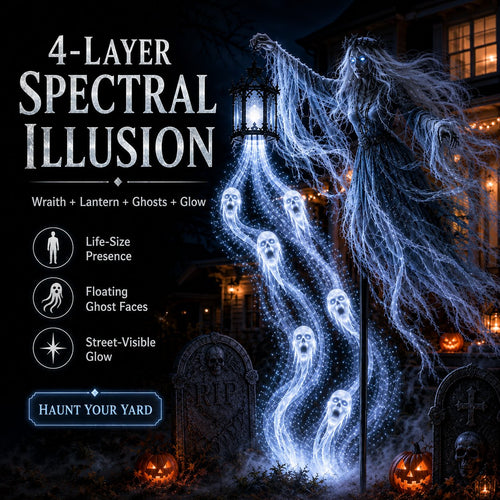 Soul Harvester Floating Wraith Light – Cold-White Halloween Yard Decor