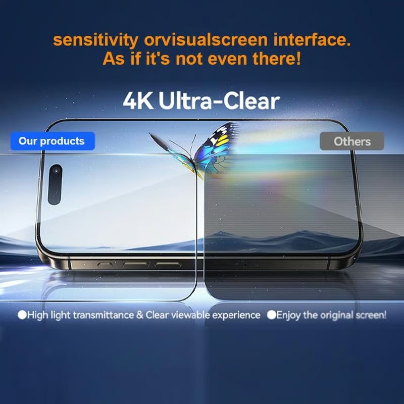 Luxury Privacy Screen Protector for iPhone- Fingerprint Proof, Scratch Resistant